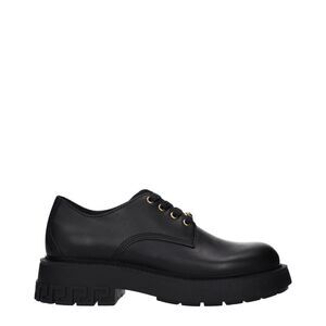 Versace Black Leather Oxfords And Men's Derbies